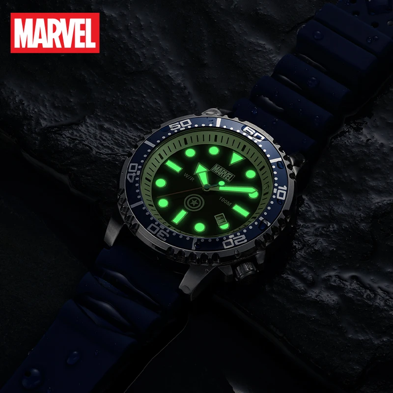 Новинка 2021 официальные мужские модные часы Disney Marvel 10 бар деловые кварцевые из