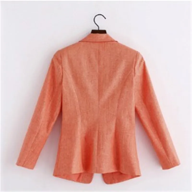 Льняная куртка Женский блейзер на одной пуговице Офисная Женская повседневная