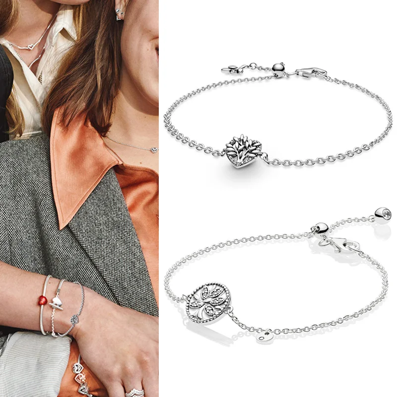 

Original 925 брелок Silver Pan Bracelet Innovative Enamel Life Tree Pan Bracelet Fit European Charm Bracelets Women Jewelry