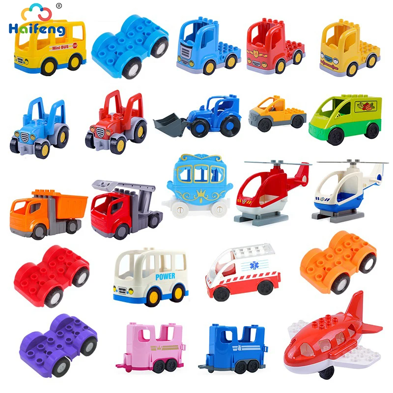 

Big Size Bricks Toys Parts Kids DIY Building Blocks Toys Engineering Car Truck Train Airplane Block Accessories Compatible Brand