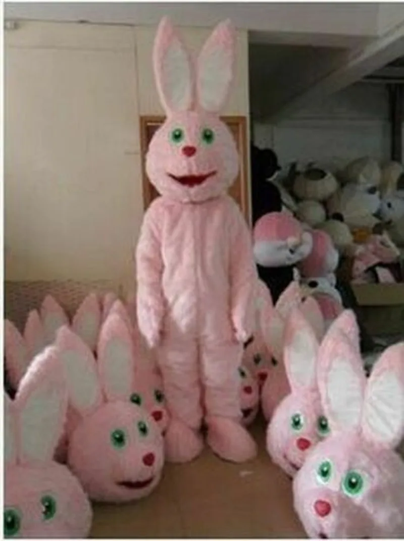 

Furry Pink Easter Rabbit Mascot Animal Cosplay Costume Halloween Dress Up Party Game Clothes Cute Mascot Bunny Fursuit