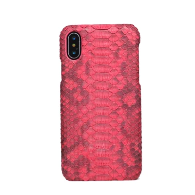 Red Роскошный чехол из натуральной кожи питона для Apple iPhone 11 Pro Max 5,8 6,1 6,5 настоящая змея Защитная Кнопка открытая крышка сумка для iPhone 6 6S 7 8 Plus X XR XS Max - Цвет: Red
