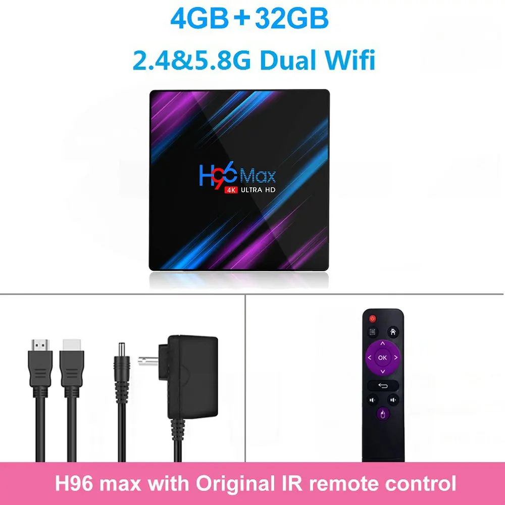 4G 32G Lemado H96 max tv Box Android 9,0 RK3318 Четырехъядерный 4K H.265 4 Гб ОЗУ 64 Гб ПЗУ WiFi 2,4G и 5G Смарт Android tv Box Поддержка Netflix - Цвет: 4G 32G