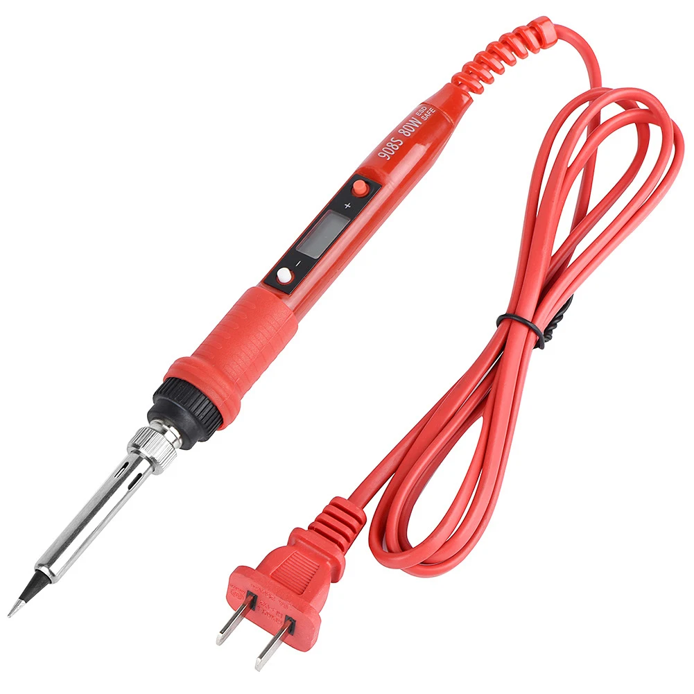 CN Plug 80W 220V Temperature Adjustable LCD Screen Electric Soldering Iron Welding Tool | Инструменты