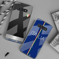 italy flag phone case tempered glass for samsung s20 plus s7 s8 s9 s10 plus note 8 9 10 plus