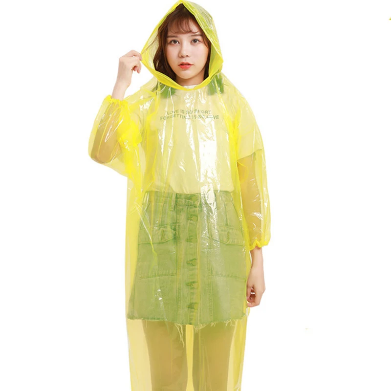 Портативный одноразовые EVA Водонепроницаемый плащ унисекс плотный дождевик