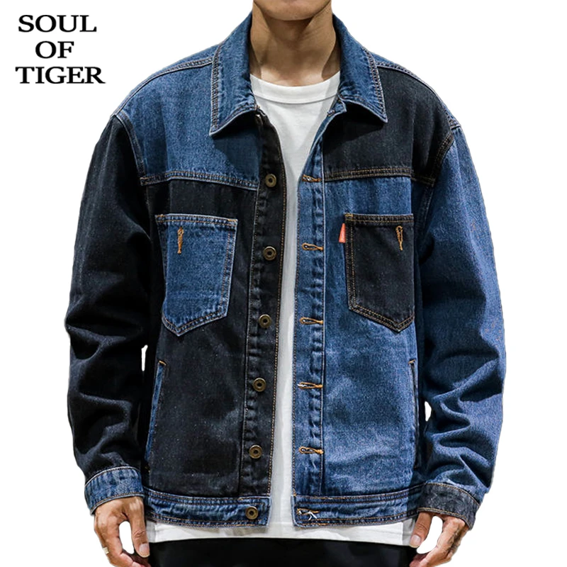 Куртка SOUL OF TIGER Мужская джинсовая в стиле оверсайз модная уличная одежда