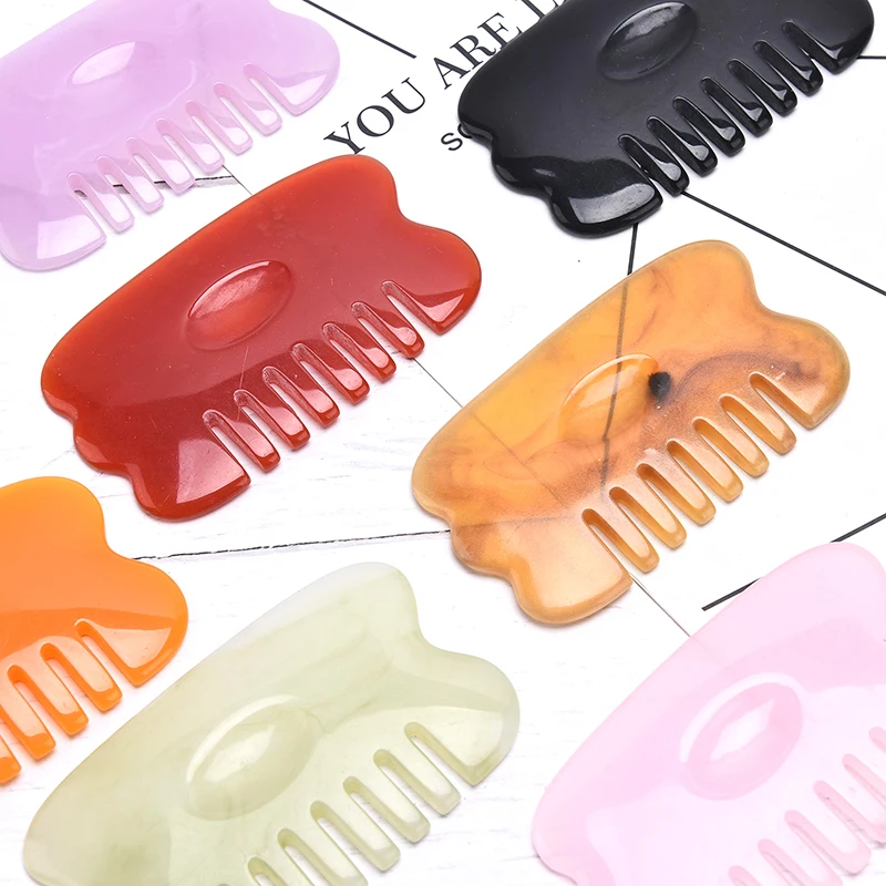 100% желтый бычий рог массажная расческа для массажа головы гуаша скребок удаления