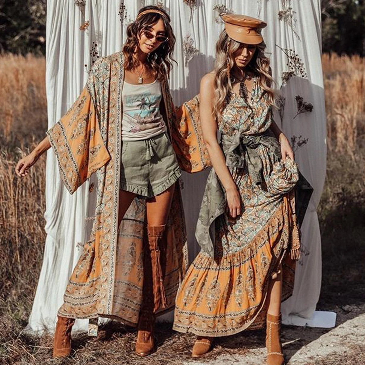 Женская куртка с цветочным принтом в богемном стиле кардиган-кимоно рукавом