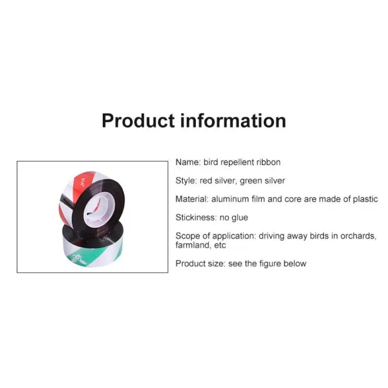 

Waterproof Double-sided Bird Repeller Ribbon Multi-size Anti Bird Tape Gardening Effectively Repel Birds Tape Garden Fence Net