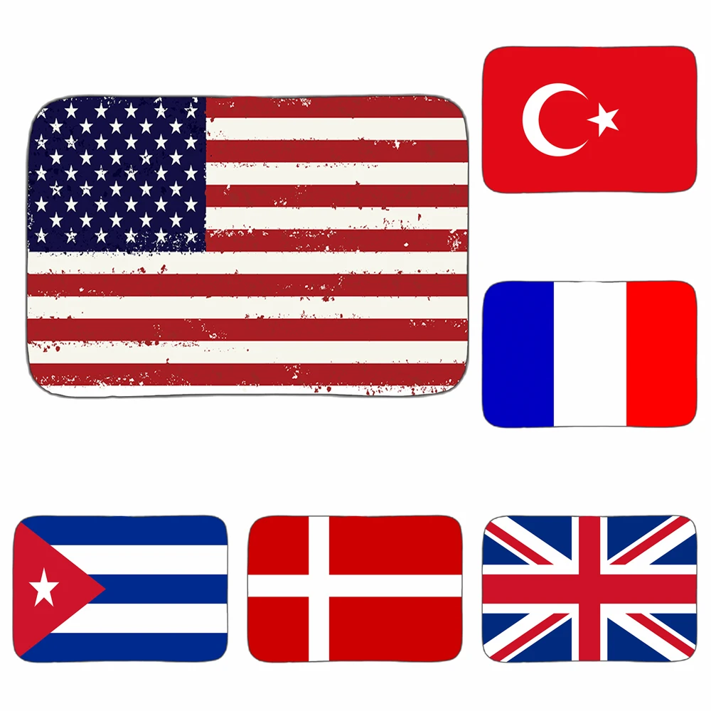 Мультинациональные флаги США Великобритания крутой коврик для ванной