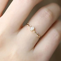 chic lovely rose sweet color twig ring for women elegant tiny finger rings inlaid green zircon fashion women party jewelry