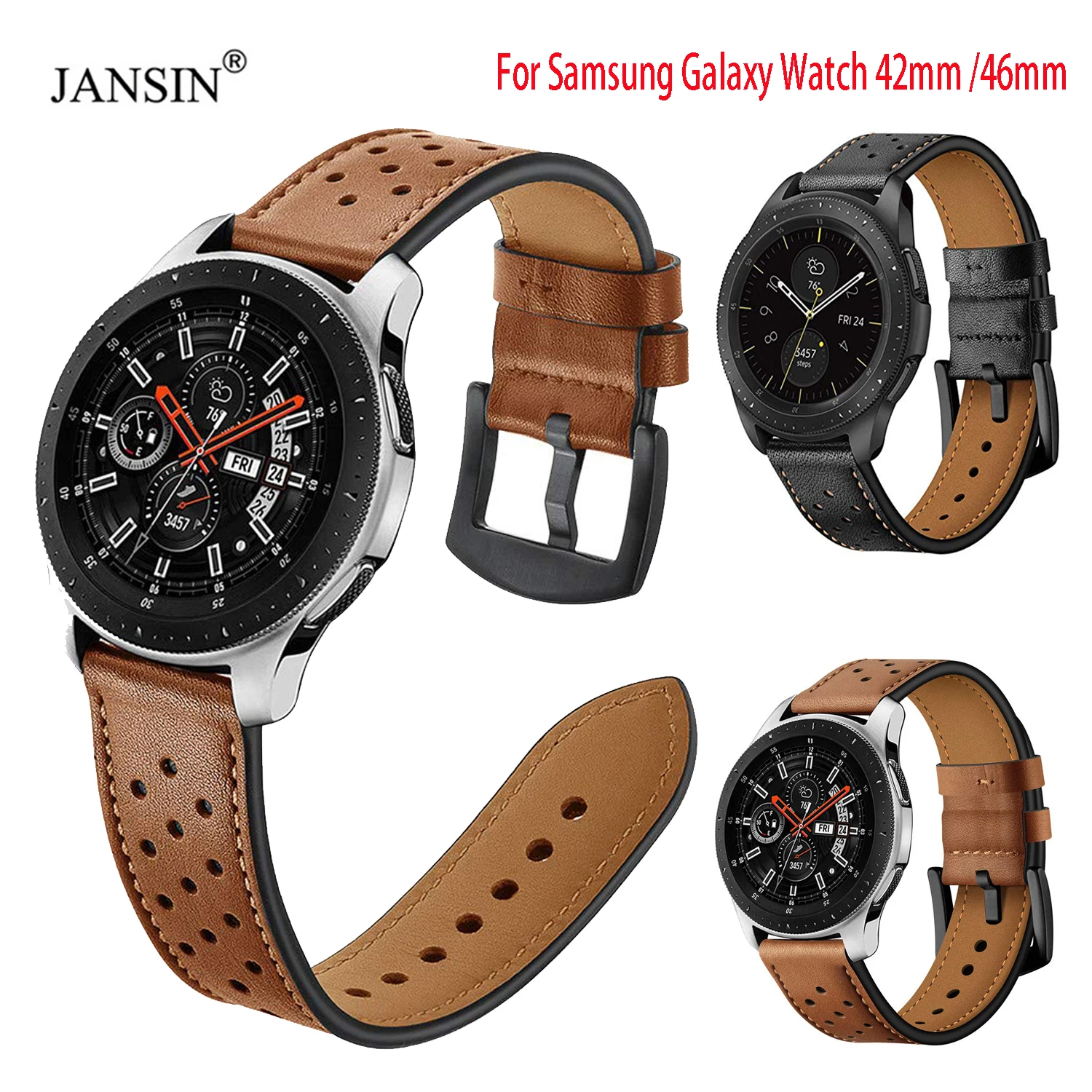 Ремешок кожаный для Samsung Galaxy Watch 46 мм Gear S3 S2 быстросъемный браслет 42 20 22 мм|Ремешки