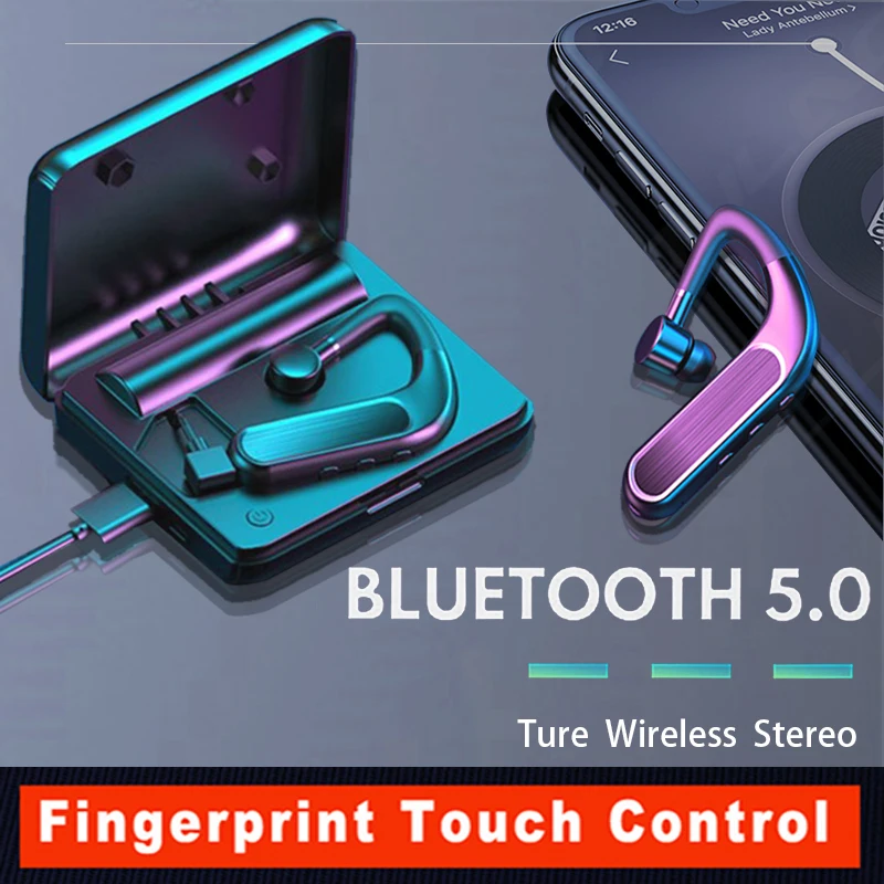 

Y105.0 Bluetooth Wireless Headphones Fingerprint Control Waterproof Soprts Headset Smart Noise Reduction Music Earbuds with Mic