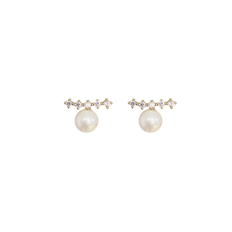 

2021 New Fashion Luxury Zircon Pearl Pendant Earrings For Woman Sexy Korean Jewelry Girl's Simple Accessories Unusual Earrings