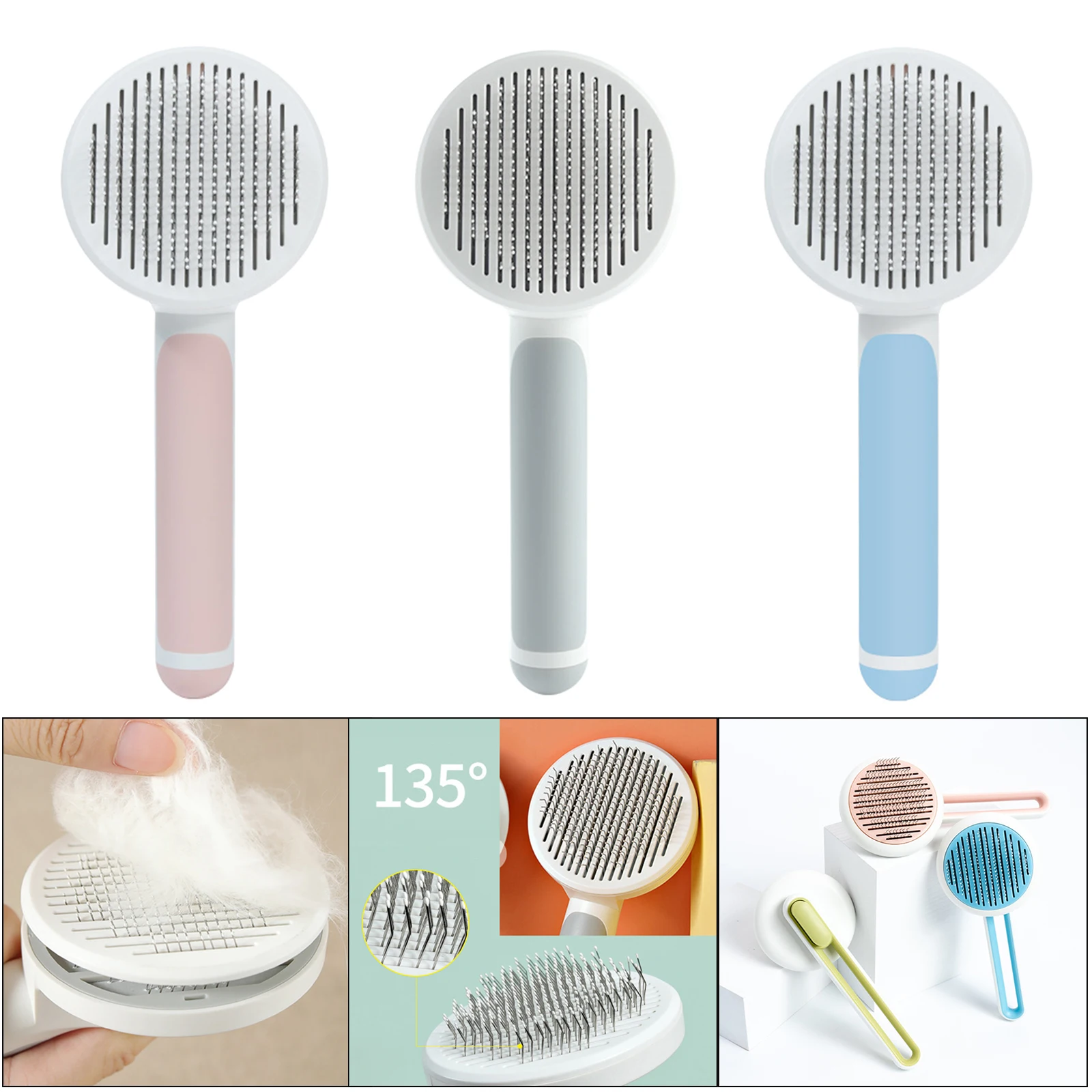 

Pet Slicker Brush Dog Cat Massage Grooming Comb Remove Undercoat Mats