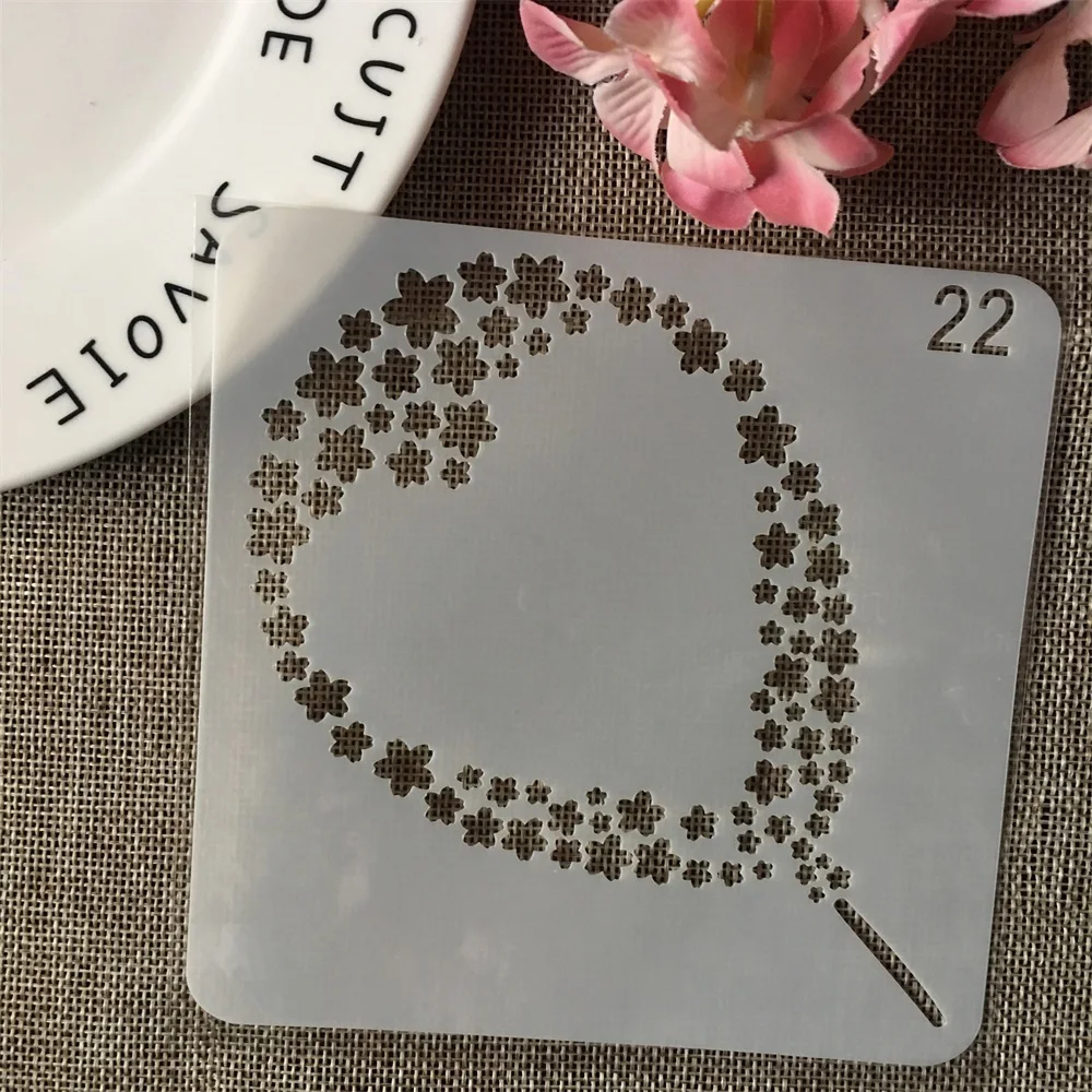 8 шт./компл. 13 см воздушный шар с сердцем DIY трафареты настенная живопись раскраска