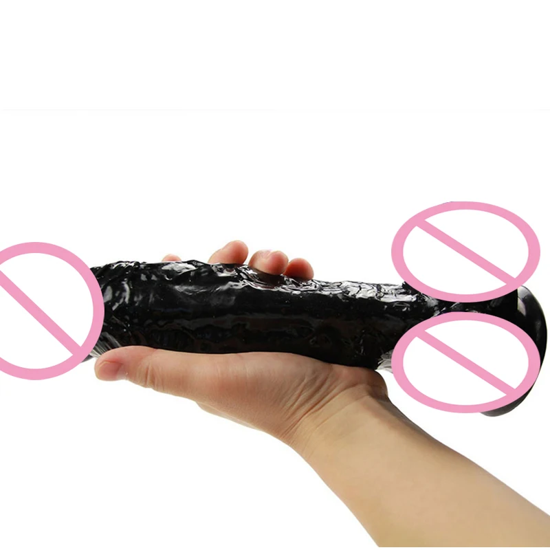 9 дюймов Огромный черный фаллоимитатор реалистичный Фаллус с присоской Пенис