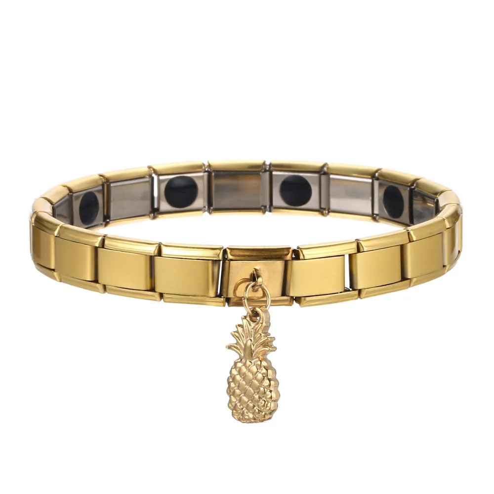 Новый дизайн эластичные Нержавеющая сталь здоровья браслет с германием терапии