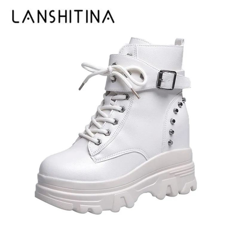 Повседневные женские ботильоны сезон осень высокие кроссовки с заклепками на