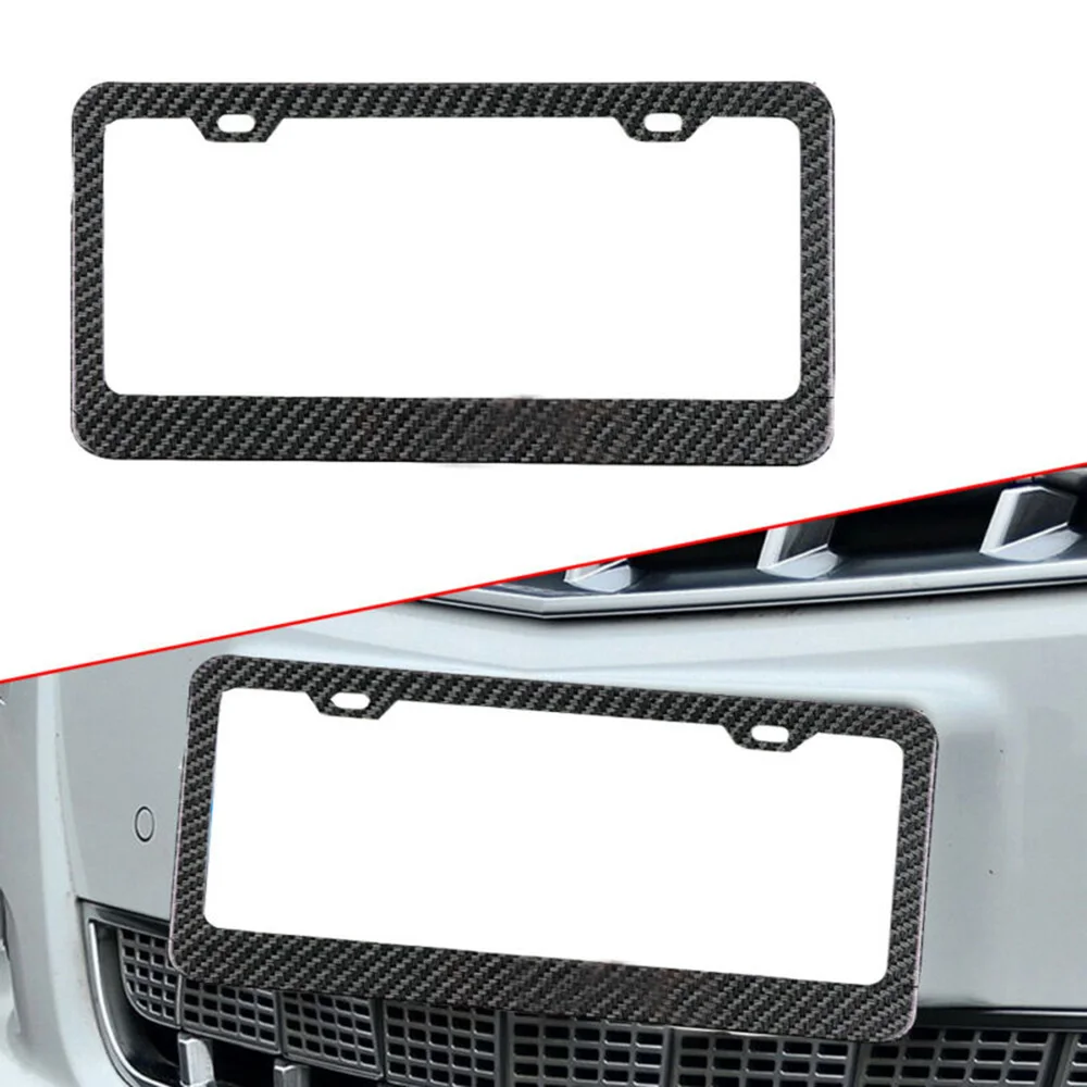 Черный чехол для автомобильного номерного знака из углеродного волокна с 2