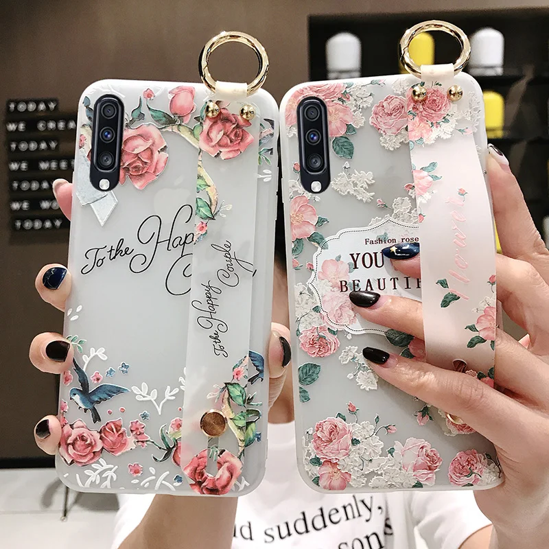Ремешок на запястье Чехол для samsung Galaxy A50 A40 A30 A60 A70 A20 S9 S8 S10 Note 8 9 10 плюс A750 чехол
