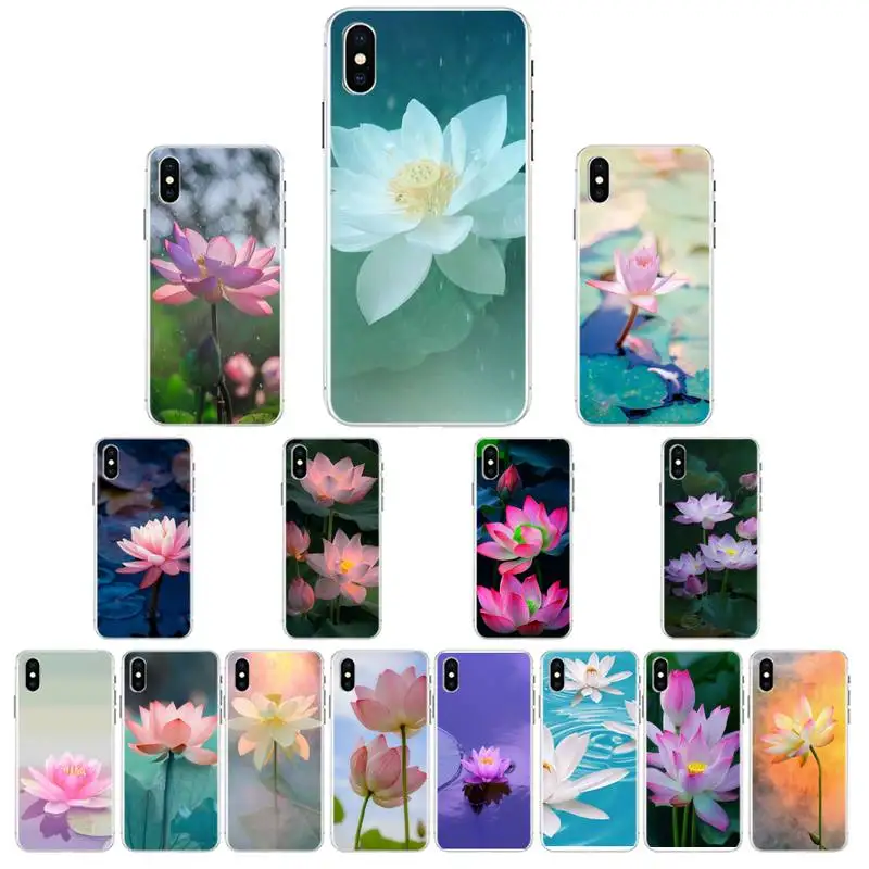 

YNDFCNB lotus flower Phone Case for iphone 13 X XS MAX 6 6s 7 7plus 8 8Plus 5 5S se 2020 XR 12 11 pro max case
