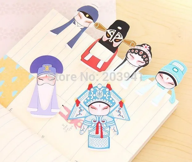 7pcs/pack Classical Chinese Drama Peking Opera Face Bookmark for Books Teacher Supplies Kawaii Stationery |