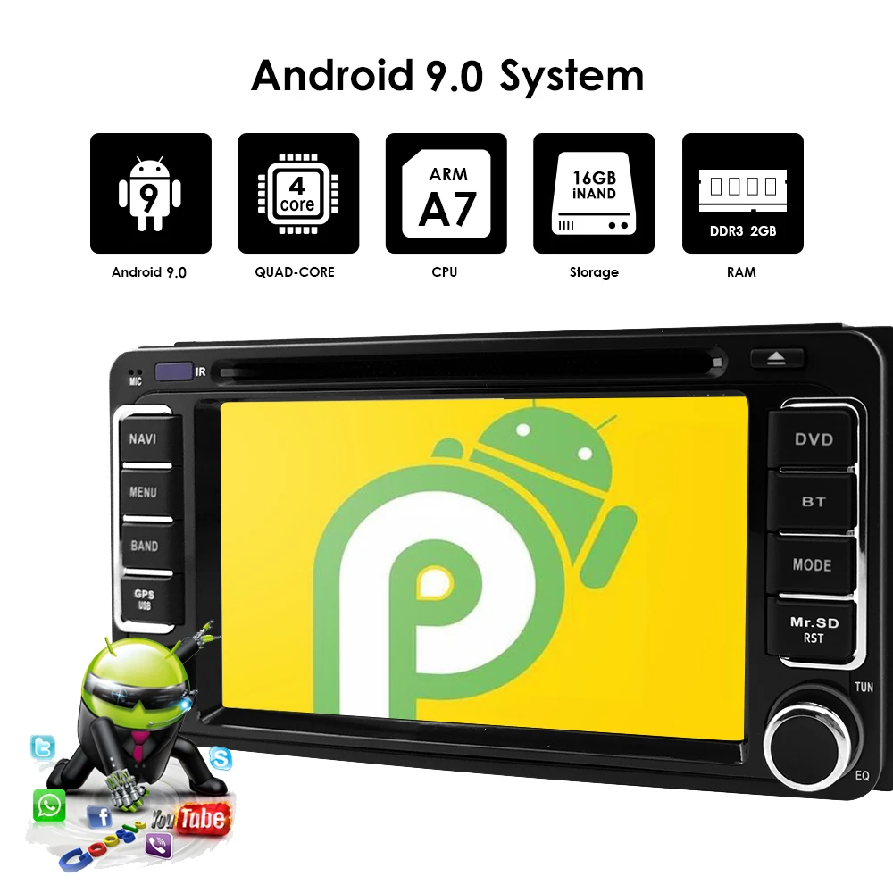 4G DVR SWC карта 2DIN четырехъядерный Android9.0 автомобильный dvd-плеер для TOYOTA Previa Старый Corolla Camry Rav4 Prado Terios Vios Hilux gps Navi