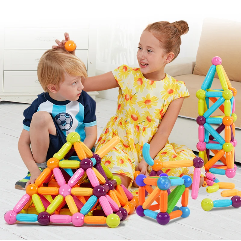 Big Size DIY Magnetic Construction Set Early Learning Constructor Variety Rod Building Blocks for Children toys Gift | Игрушки и хобби