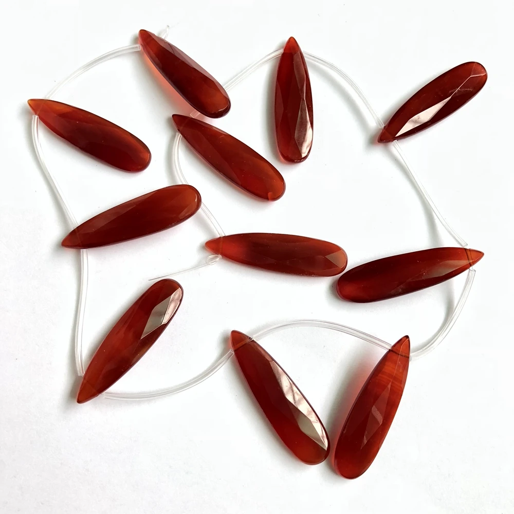 

Wholesale 1 string Natural Red Carnelian Agate 10x36mm Faceted Pear Drop Beads,Natual Gem Stone Jewelry Loose Beads