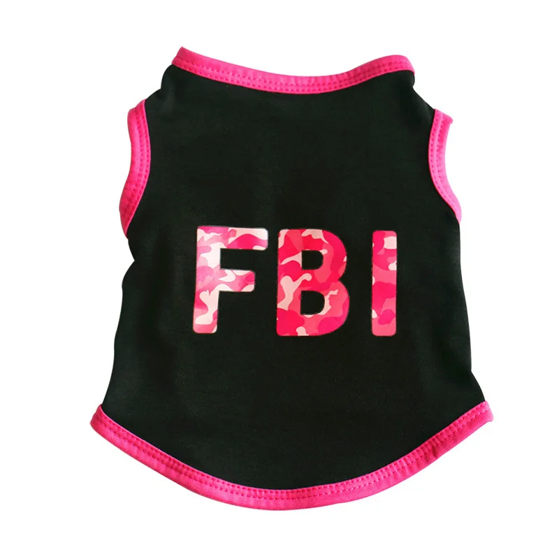 Pawstrip/крутая Одежда для собак FBI; летняя жилетка для щенков; рубашки для собак в Йоркском стиле, чихуахуа; одежда для маленьких девочек; повседневные летние рубашки для собачек-Мопсов