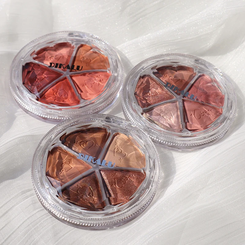 

5 Colors Eyeshadow Palette Delicate Non-flying Powder Shadow Tray 3D Carving Heart Eyeshadow Pearlescent Matte Shimmer Makeup