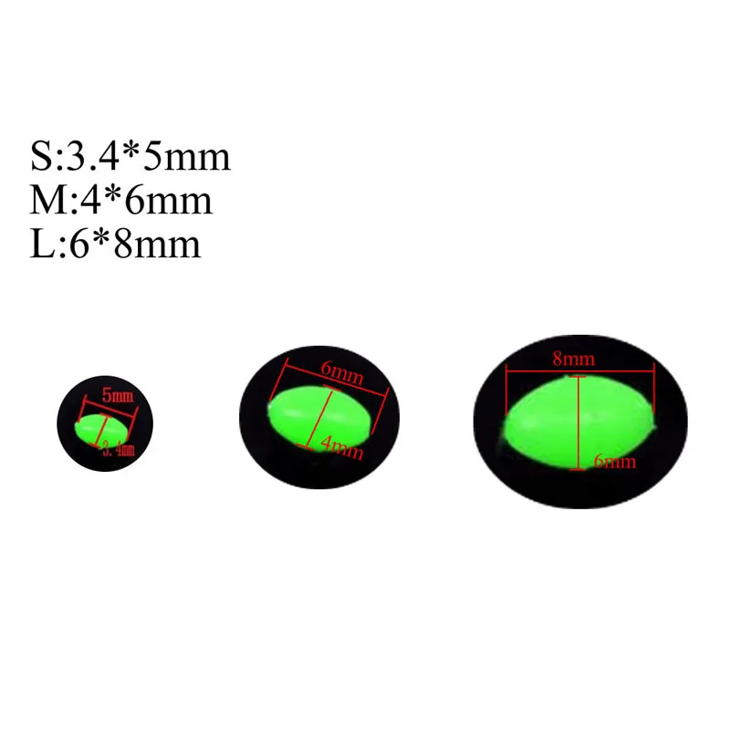 100Pcs Oval Luminous Fishing Beads Glow In The Dark Lure Float Floating Tackles | Дом и сад