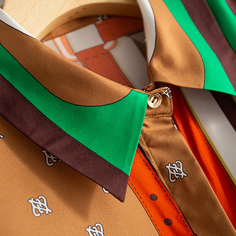 Шелковая блузка из 100% твила Высококачественная женская рубашка с принтом