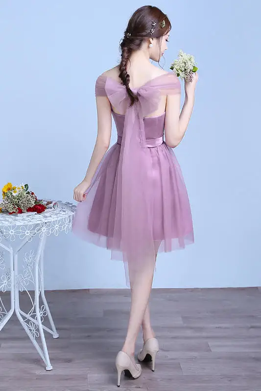 Элегантное Junior розовое платье подружки невесты с короткими рукавами Vestido Azul Marino