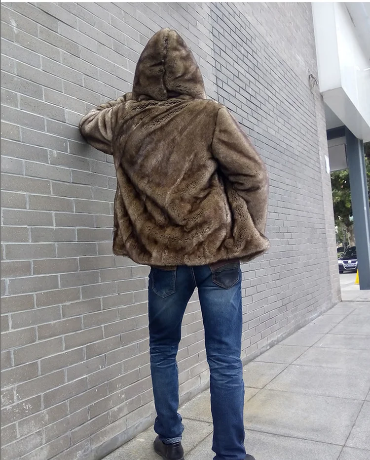 

New style imitation mink fur short coat coat leisure whole mink fur men's imitation fur Korean version large size leisure