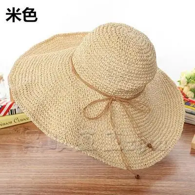 Соломенная шляпа в Корейском стиле с большой каймой ручная работа соломенная