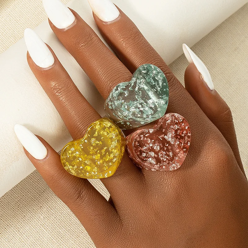 

Trendy Ring Resin Bling Women Fashion Jewelry RRT21