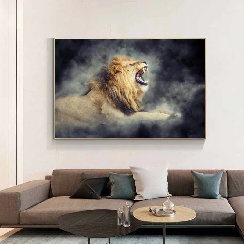 Плакат со львом картина с животными холст искусство настенная живопись плакаты и