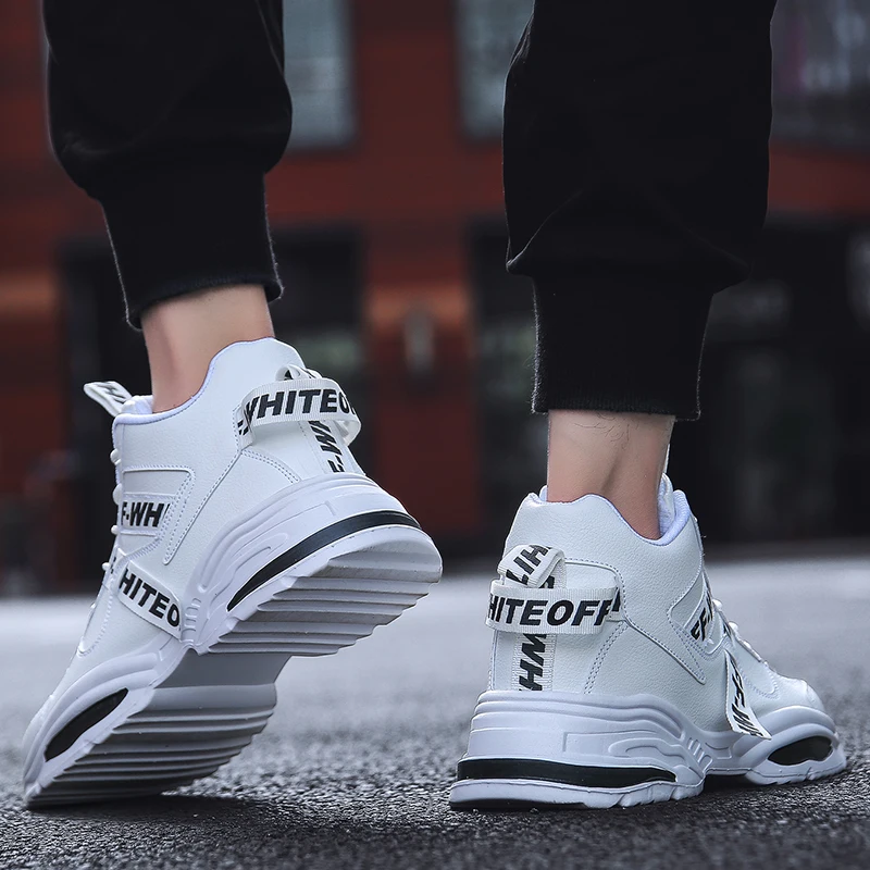 

High Top Men Shoes Casual Sneakers For Men Fashion Leather Sneakers Breathable Man Training Shoes Outdoor Walking Shoes