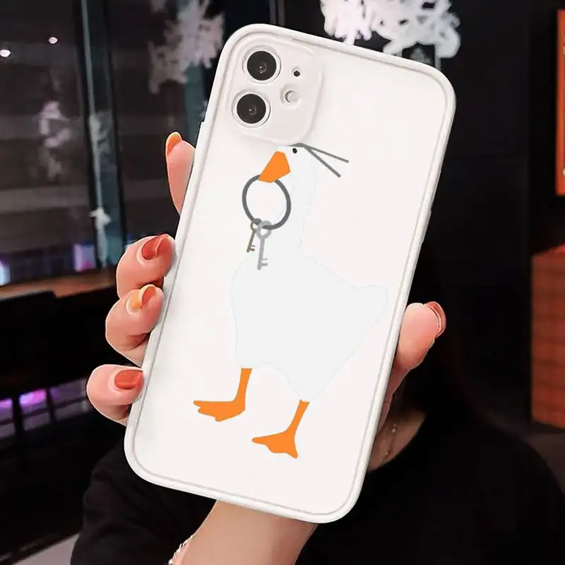 

Untitled Goose Game Interesting Duck Phone Cases Matte Transparent for iPhone 7 8 11 12 s mini pro X XS XR MAX Plus cover funda