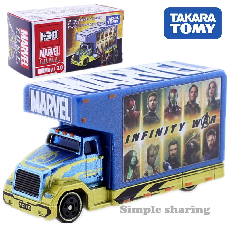 Фото Takara Tomy Tomica Marvel Tune MOV 3 0 Мстители модель грузовика набор литье под давлением