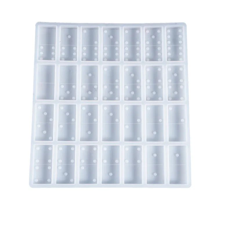 

2022 Domino Dominoes Transparent Epoxy Resin for Crafts DIY Silicone Mold Resin Dominoes Handicrafts Making Household Tray Mold