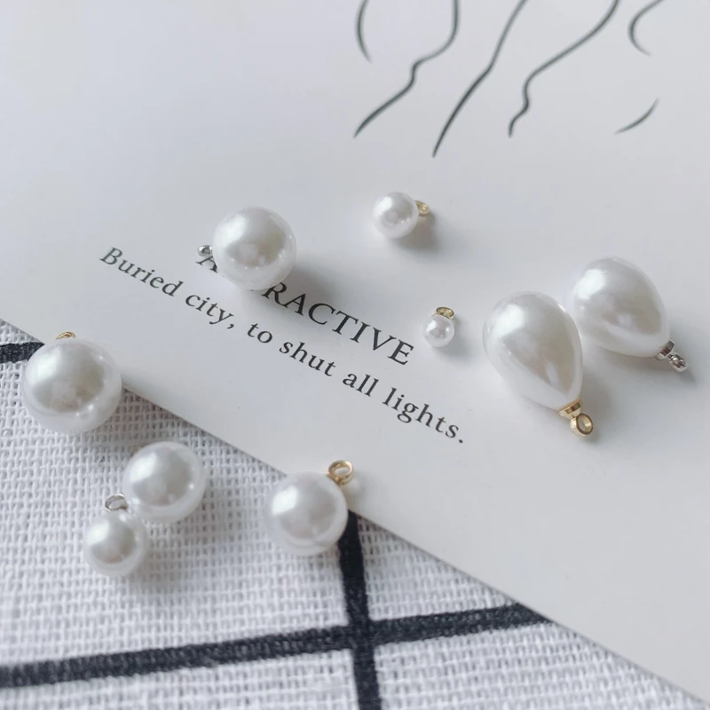 

DIY jewelry accessories wholesale Alloy pendant cap acrylic pearl Pendant earrings accessories Material