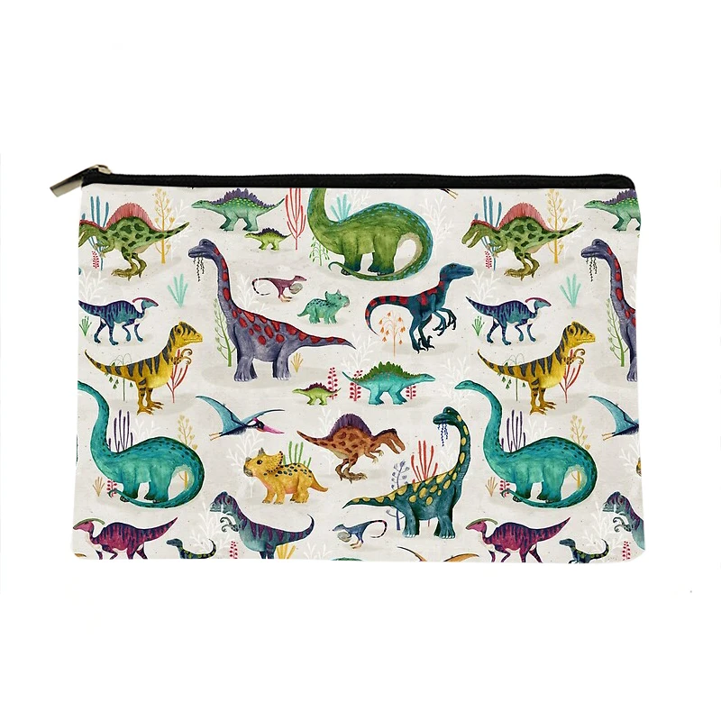 

Женская сумка для макияжа с яркими динозаврами, Модный женский органайзер для косметики, сумка для путешествий, красочная сумка для хранени...