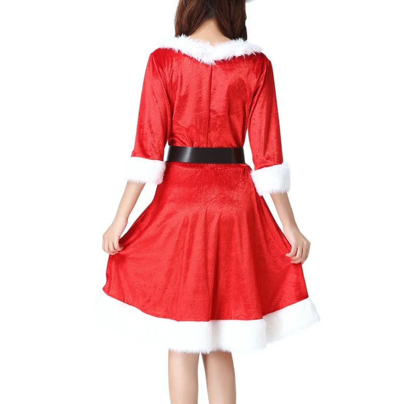 Горячая Распродажа 2020 Рождественский красный костюм для девочек сексуальная