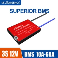 bms 3s 12v 10a 15a 20a to 60a 18650 bms 11 1v for 3 7v balancer ntc battery protect temperature scooter e bike low speed ev