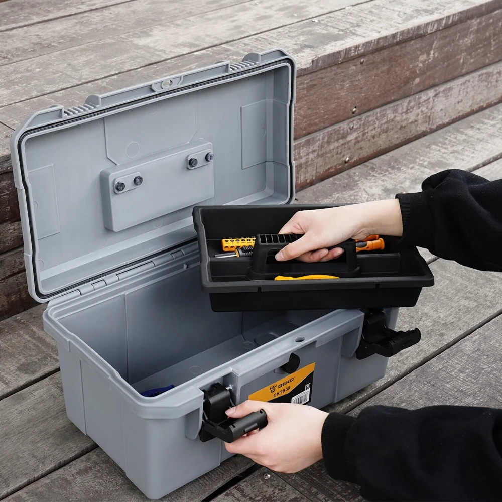 ящик deko dktb37 065-0850. система хранения инструментов deko dktb9. металлический ящик для инструментов deko dktb30 065-0835. ящик для инструментов металлический deko dktb31 (45х25х19. органайзер для инструментов deko 36 ячеек.