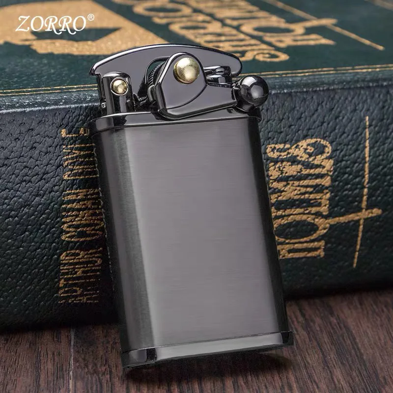 

Chinese brand Zorro kerosene creative personality retro old wheel rocker arm men's lighter